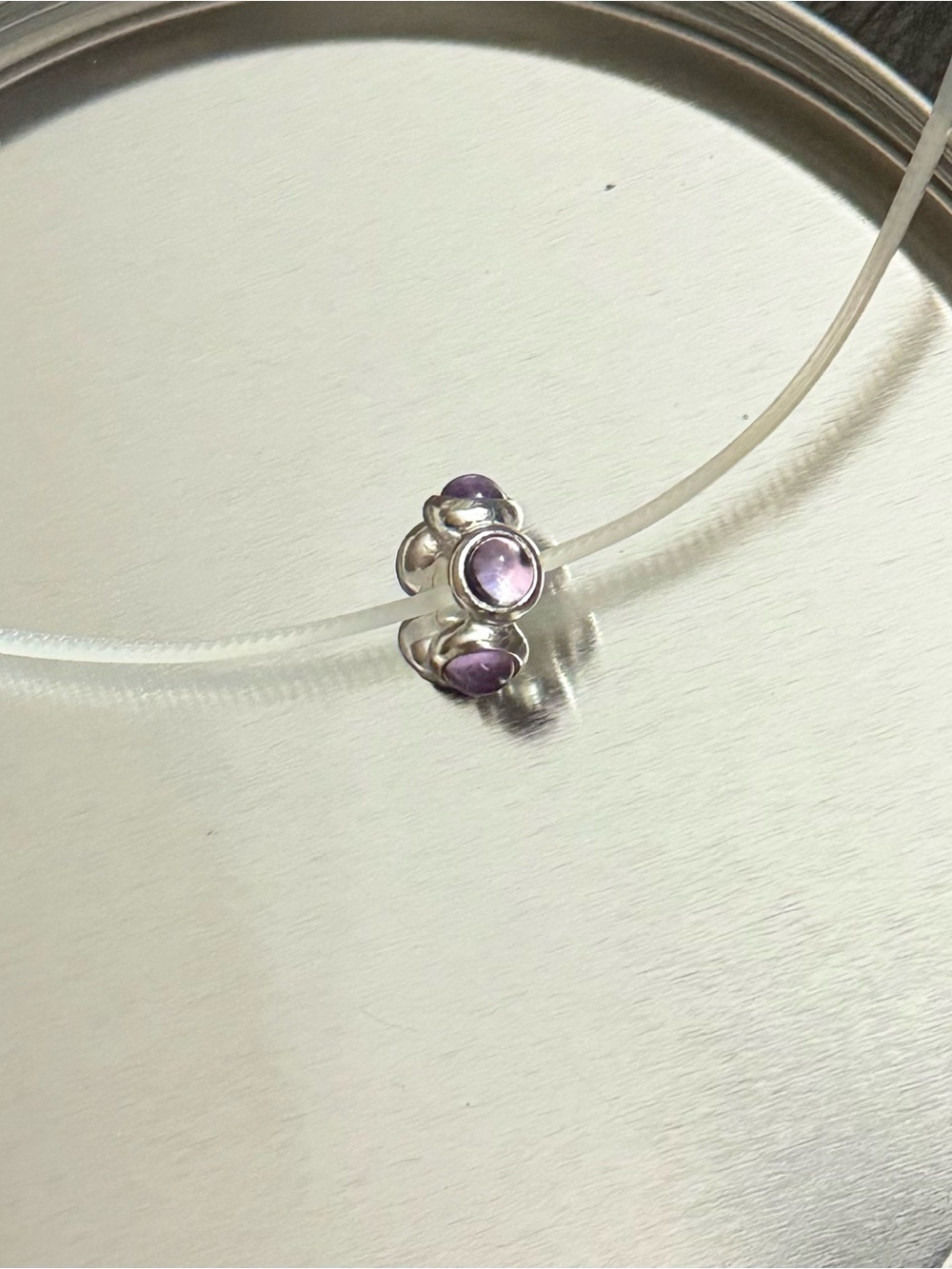 Rare Pandora Amethyst Cabochon Charm 925 ALE stamp